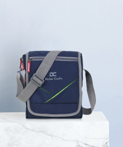 DEZiRE CRAfTS Blue, Grey Sling Bag Stylish Shoulder Cross Body Office Business Messenger Bag Water Resistant for Men and Boys