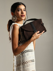 ENSAC Brown Sling Bag Women's Premium Juterope/ Full Sling Shoulder Bag | Ladies Purse Handbag