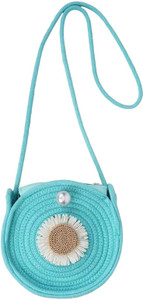 DYARCHY Blue Sling Bag Women’s Round Sling Bag with Velcro Closure