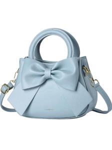 SYGA Blue Sling Bag Women Bow Handheld Shoulder Bag Crossbody And Sweet Small Bucket Bag (Blue))
