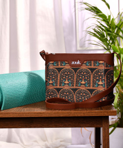 ZOUK Multicolor Sling Bag Royal Indian Peacock Motif Harmony Sling Bag