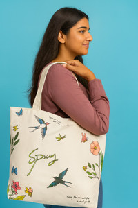 KeepCart White Tote Office, Travel, Shopping, Daily Use, Canvas Adjustable Strap sling bag for Women