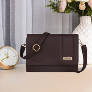 Reshu Brown Sling Bag women's with shoulder strap and 8 pocket