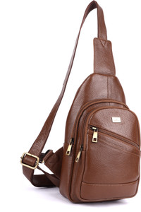 Pinato Yellow Sling Bag Crossbody Sling Bag for Men Slim Top Grain Leather Chest Bag for Men Women