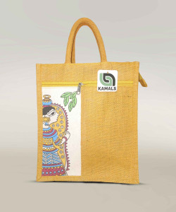 Kamals Yellow Messenger Bag Tiffin bag | Shopping bag | hand bag | Grocery bag |