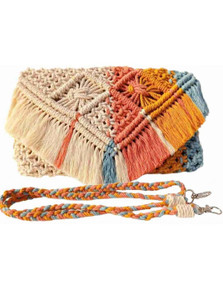PRIMAH Multicolor Sling Bag Women Sling Bag Happy Shades Macrame Sling Handbag