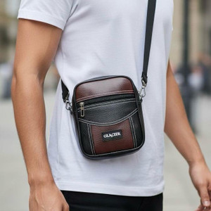 Glacier Black Sling Bag Men & Women Crossbody sling bag, Vegan, Passport, Office, Travel Bag