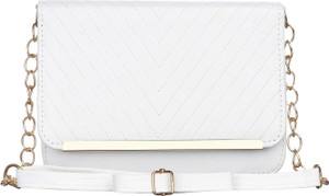 Leather Land White, Gold Sling Bag "tich Box in WHITE
