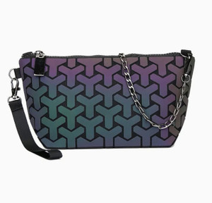 buddle Multicolor Sling Bag Geometric Luminous Holographic Reflective Color changing bags