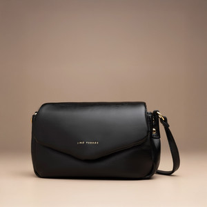 LINO PERROS Black Shoulder Bag Womens Black Hand Bag
