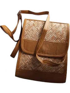 Bamboo Brown Hand-held Bag Handcrafted Women Shoulder Bag/ Sling Bag