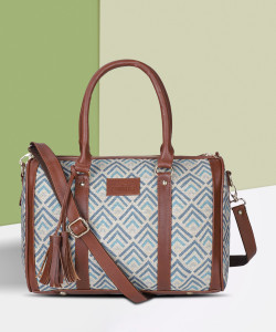 The CLOWNFISH White Shoulder Bag Lorna Printed Handicraft Handbag Ladies Shoulder Bag For Women College Girls