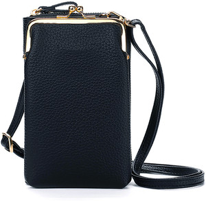 valerie Black Sling Bag Crossbody Purses for Women Cell Phone Shoulder Bags Card Holder Wallet Purse