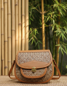shubhika creations Brown Sling Bag Handmade Bamboo Sling Bags