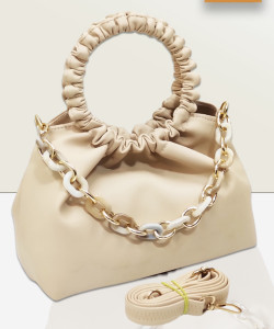 magnifique Clear Sling Bag Cream Women Sling Bag - Regular Size PU