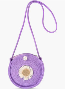 Shopaholic Purple Sling Bag Round Sling Bag Jute Handbag,Small Shopping Bag For Women,Ladies Shoulder