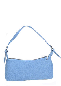 DONICY Beige Sling Bag Denim Baguette shoulder bag