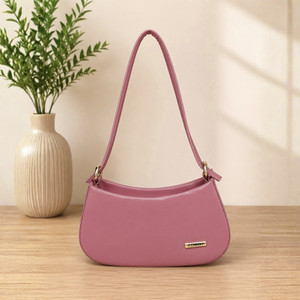 zufisha Pink Shoulder Bag Women's PU Leather Shoulder Sling Bag | Stylish Underarm Handbag |