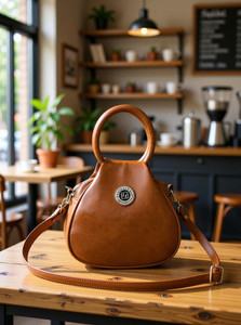 Leather Land Brown Sling Bag Round Handle sling In