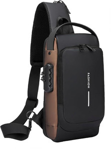 STORITE Black Shoulder Bag USB Crossbody with Built-In Charging Port & Secure Anti-Theft Lock