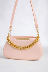 NBY CRAFT Pink Sling Bag Shoulder Bag for Women with Gold Chain Purse Daily Use Ladies Handbag Sling Bag