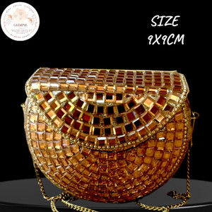 Glimpse Multicolor Sling Bag ROSE GOLD HALF MOON SMALL STONES BAG