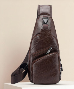 VENLUM Brown Shoulder Bag Men & Women
