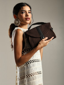 ENSAC Brown Sling Bag Women's Premium Juterope/ Full Sling Shoulder Bag | Ladies Purse Handbag