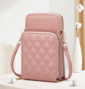 valerie Pink Sling Bag Pu leather Mobile Clutch Purse Wallet