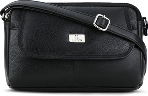 K London Black Sling Bag Leather Sling Bag | Stylish Crossbody Messenger for girl and women