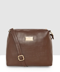 Dressberry Brown Sling Bag Stylish Anna Sling Bag Adjustable Strap Crossbody Side Bag For Girls