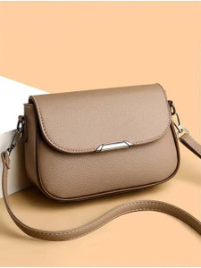 ZAALIQA Khaki Sling Bag Luxury Designer Women's Crossbody and Shoulder Bags. Travel Bags for Ladies