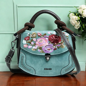 Exotic Multicolor Satchel Vintage Floral Embroidery Sling Bag