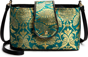 Gen Fashion Multicolor Sling Bag Banarasi Brocade Ethnic Sling Bag for Women