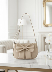 CHIC CHARMSZ White Sling Bag Cream Bow Sling Bag for Women
