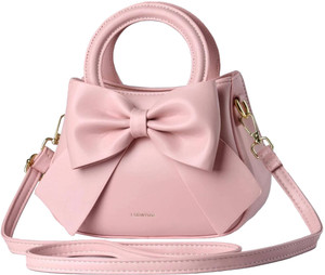 SYGA Pink Sling Bag Women Bow Handheld Shoulder Bag Crossbody And Sweet Small Bucket Bag (Pink)