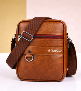 SRACO Tan Sling Bag Stylish Cross Body Sling bag for Office, Cash, Business Collection, Travelling