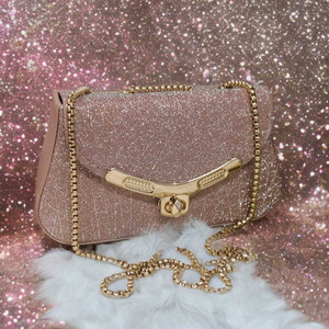 HINZA Beige Sling Bag Glitter Texture Sling Bag