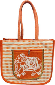 Kamals Women Orange, Beige Hand-held Bag