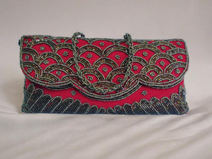 25DEGREE N Red Sling Bag |Shoulder bag| Envelope Purse |Bridal hand clutch with Sling