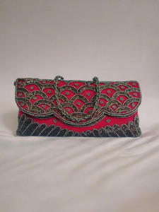 25DEGREE N Red Sling Bag |Shoulder bag| Envelope Purse |Bridal hand clutch with Sling
