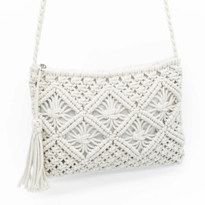 Saaz White Sling Bag Sling Bag for girls woman macrame sling bag