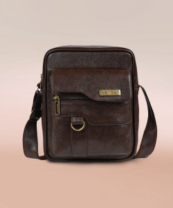 Veneer Brown Sling Bag Casual Stylish Padded PU Crossbody Travel