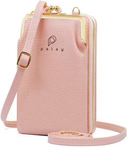PALAY Pink Sling Bag Women Crossbody Phone Bag Ladies Wallet Small Soft PU Leather Cell Phone Purse