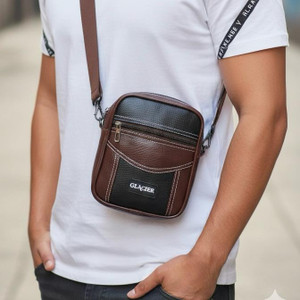 Glacier Brown Sling Bag Men & Women Crossbody sling bag, Vegan, Passport, Office, Travel Bag