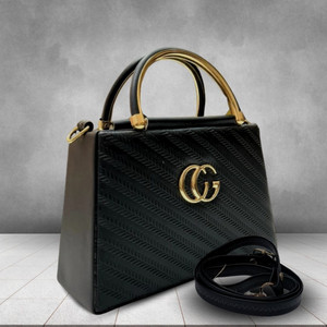 DOR Black Sling Bag Classic PU Sling Bag with a Boxy Design for Women