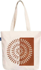 TRISHILP Brown Tote Canvas Tote Bag With Zip and Inner Pocket | Warli Art Printed Tote