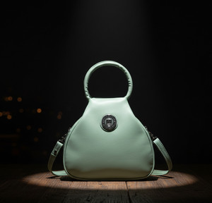 Leather Land Clear Sling Bag Victoria Round MUTKA Handle & Sling In Pista Green