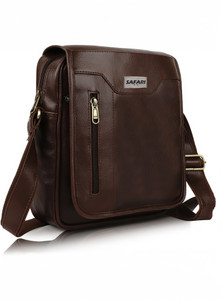Safari go Brown Sling Bag Vegan Leather for men