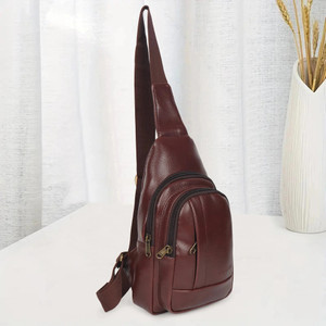 Glacier Brown Sling Bag Crossbody sling bag, Slim Vegan Leather Sling Bag, Passport, Office, Travel Bag